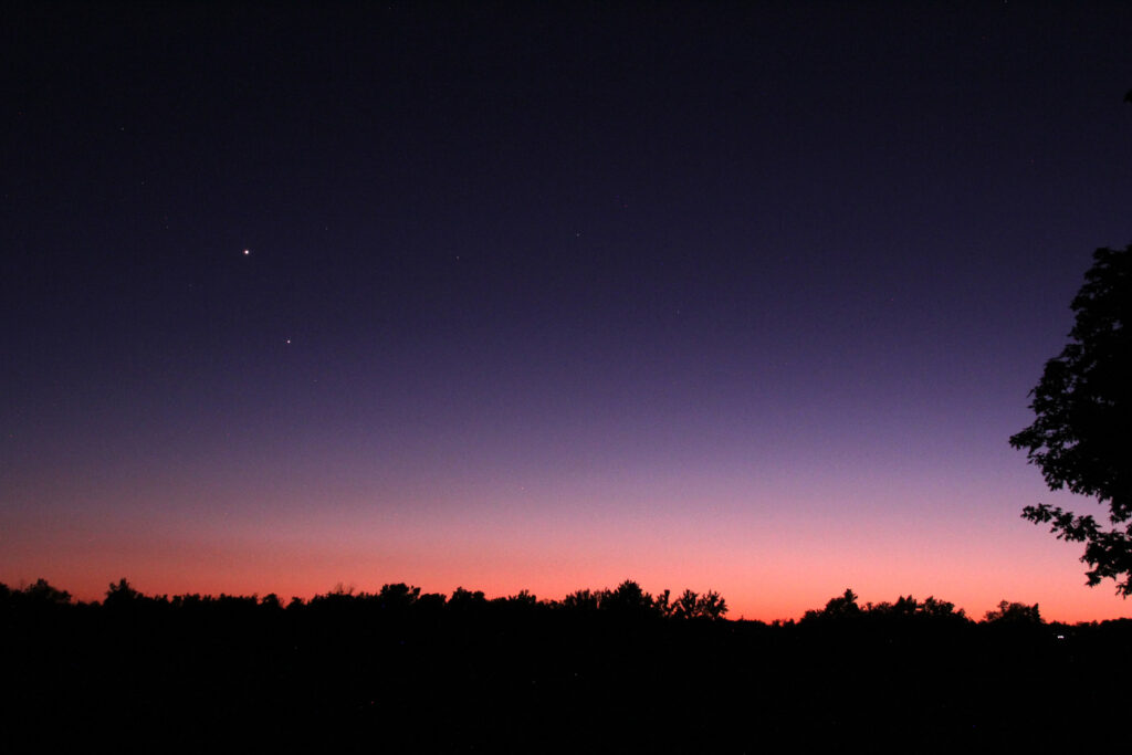 Venus, Jupiter, and Mercury taken by Rick Stankiewicz, May 2026
